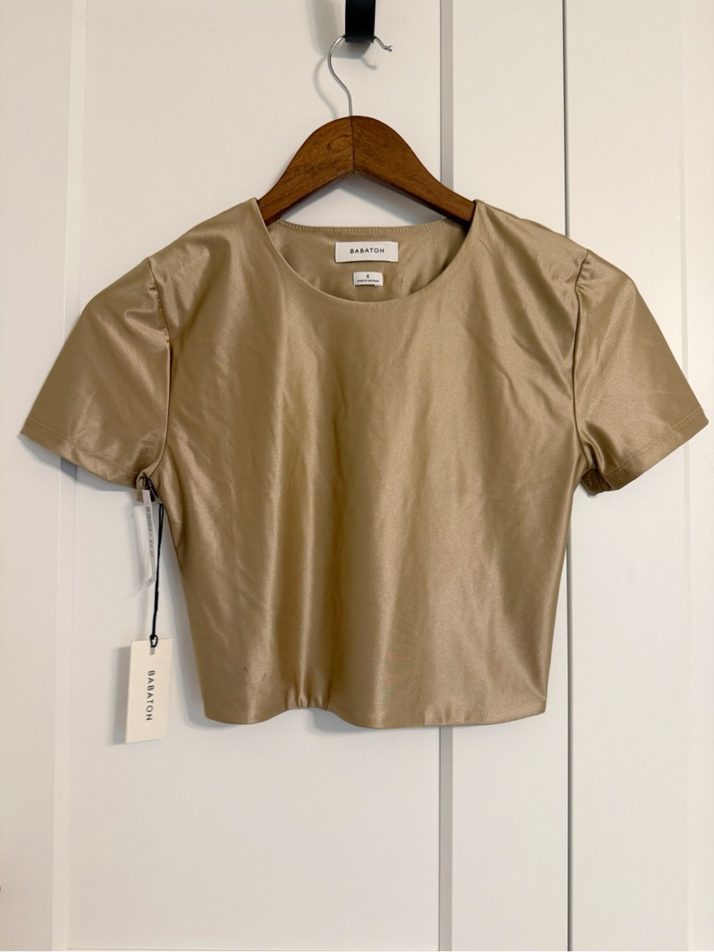 Babaton Aritzia Women’s Small Satinette Copper Crop Top